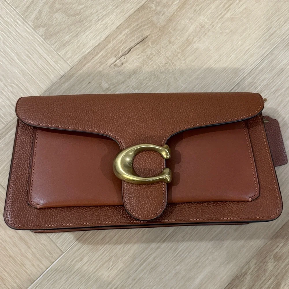 Coach Brown Crossbody Bag with Gold Accent - NO SHOULDER STRAP - Picture 1 of 7